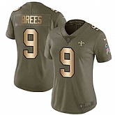 Women Nike Saints 9 Drew Brees Olive Gold Salute To Service Limited Jersey Dzhi,baseball caps,new era cap wholesale,wholesale hats